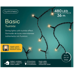 Luci Natale 480 LED 36m di lunghezza con otto funzioni e timer spegnimento